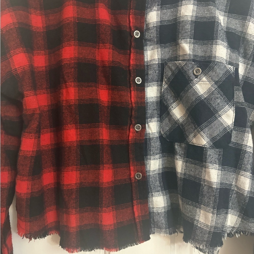 Rue21 Red and Black Plaid Shirt - Picture 4 of 5